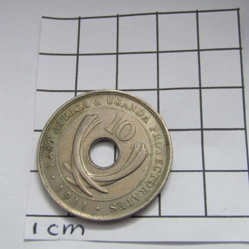 East Africa 1911 H ten cents XF+ / AU