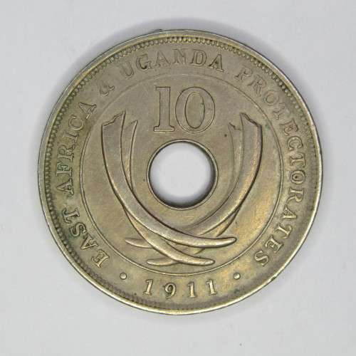 East Africa 1911 H ten cents XF+ / AU