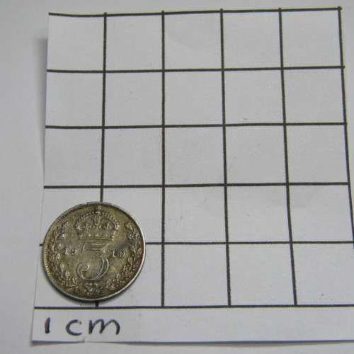 Great Britain 1910 Three pence AU toned
