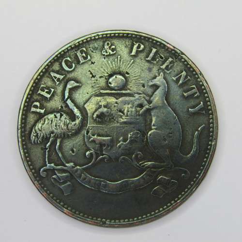 Australia 1858 Peace & Plenty Melbourne penny