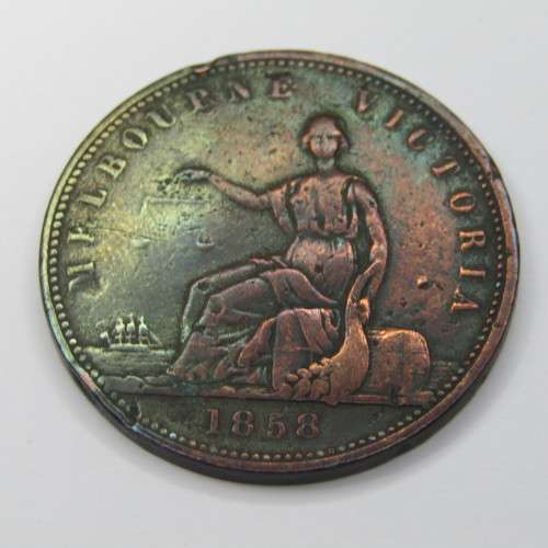 Australia 1858 Peace & Plenty Melbourne penny