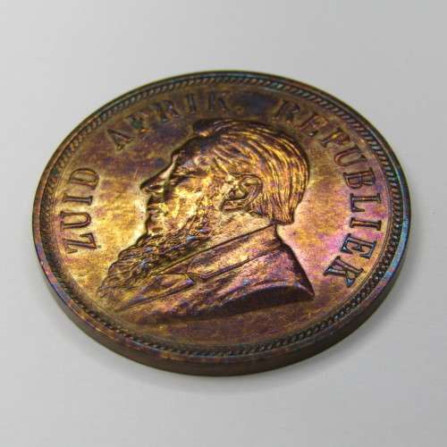 ZAR Paul Kruger 1898 penny UNC with beautiful toning