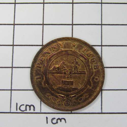 ZAR Paul Kruger 1898 penny UNC with beautiful toning