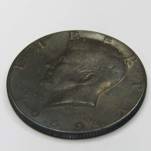 USA Kennedy half dollar 1969 toned black - uncirculated