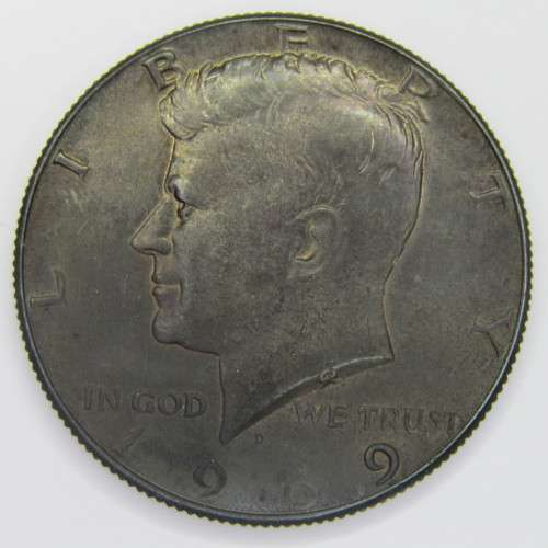 USA Kennedy half dollar 1969 toned black - uncirculated