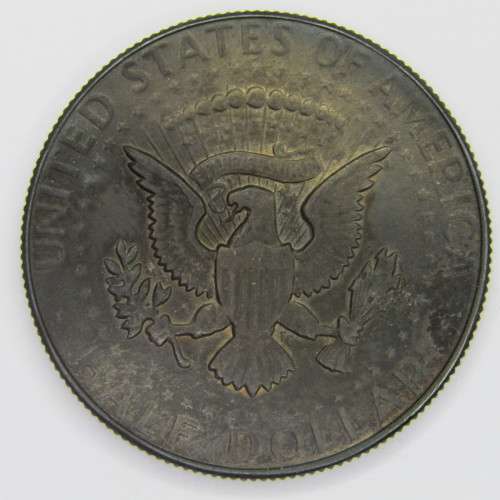 USA Kennedy half dollar 1969 toned black - uncirculated