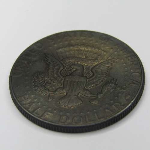 USA Kennedy half dollar 1969 toned black - uncirculated