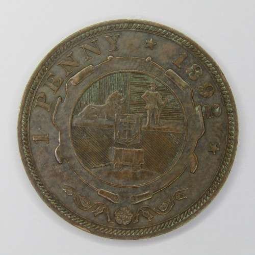 ZAR Paul Kruger penny 1892 XF