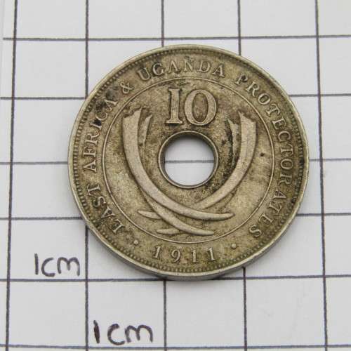 1911 copper nickel East Africa 10 cent XF