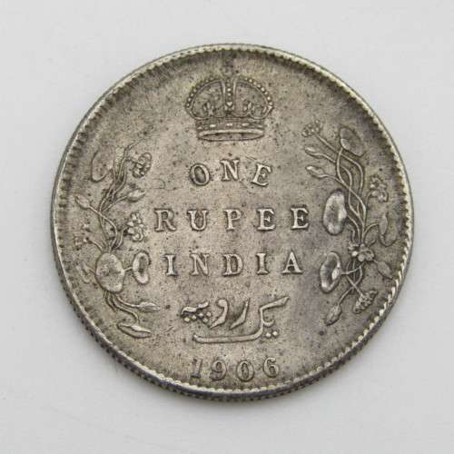 1906 One rupee British - India XF+