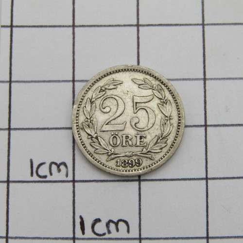 1899 Sweden silver 25 ore