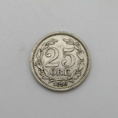 1899 Sweden silver 25 ore