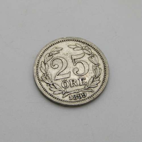 1899 Sweden silver 25 ore