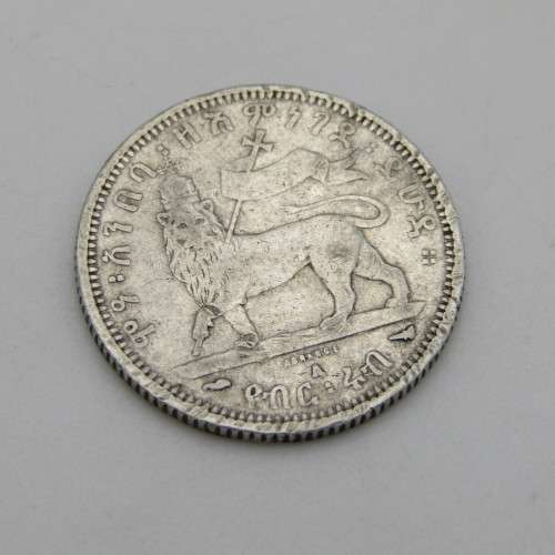1889 (1897) 1/4 birr plus extra mounted 1/4 birr Ethiopia
