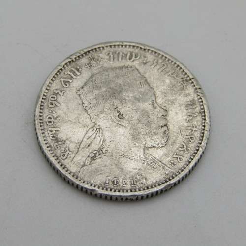 1889 (1897) 1/4 birr plus extra mounted 1/4 birr Ethiopia