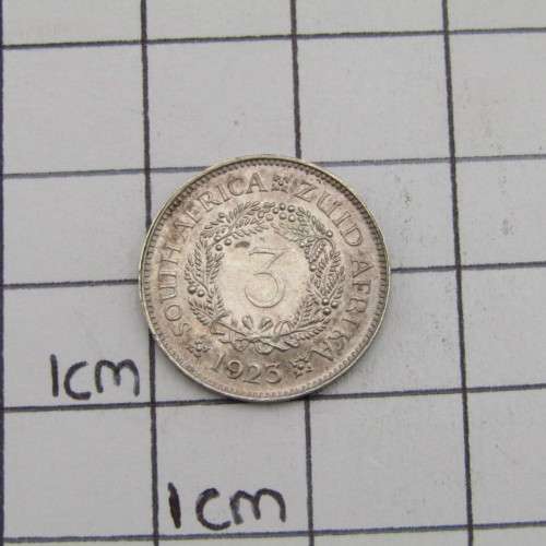 1923 South Africa tickey 3d AU+ with mint lustre