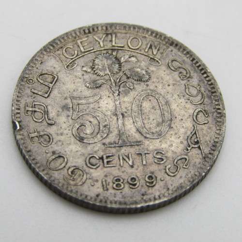 1899 Ceylon 50 cent scarce