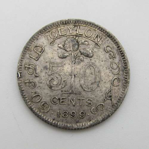 1899 Ceylon 50 cent scarce