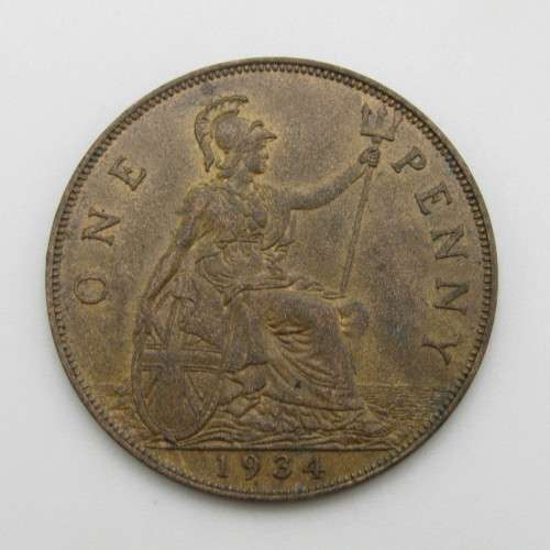 1934 Penny AU+ - Great Britain