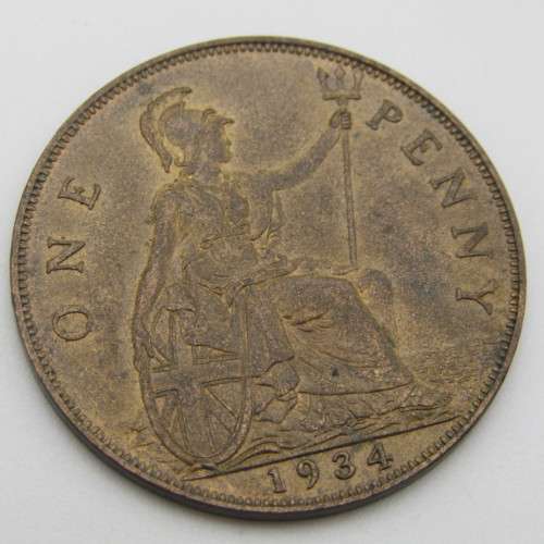 1934 Penny AU+ - Great Britain