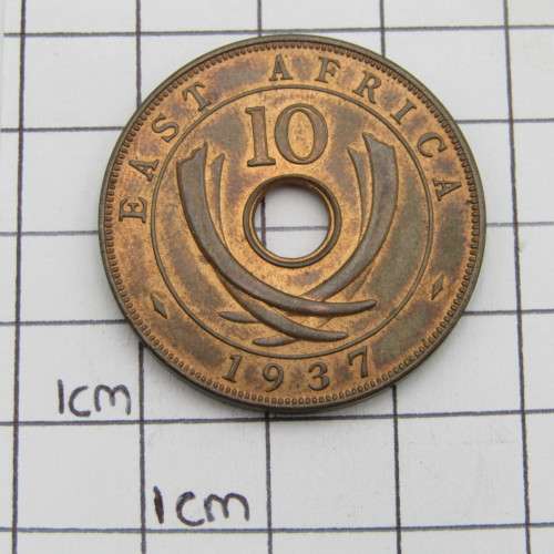 East Africa 1937 Copper 10 cent UNC