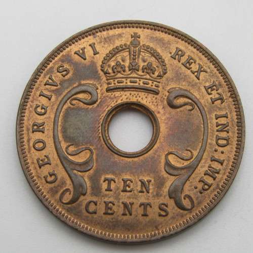 East Africa 1937 Copper 10 cent UNC