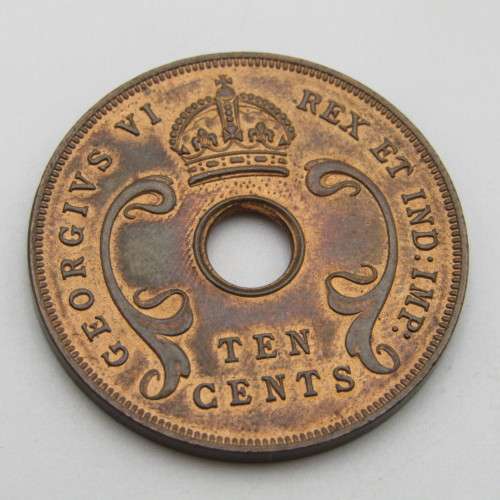 East Africa 1937 Copper 10 cent UNC