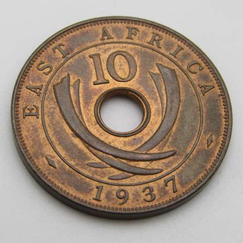 East Africa 1937 Copper 10 cent UNC