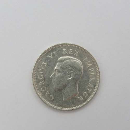 South Africa 1943 tickey 3d uncirculated with high 4