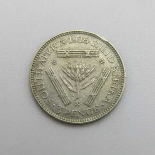 South Africa 1926 tickey 3 VF + or better