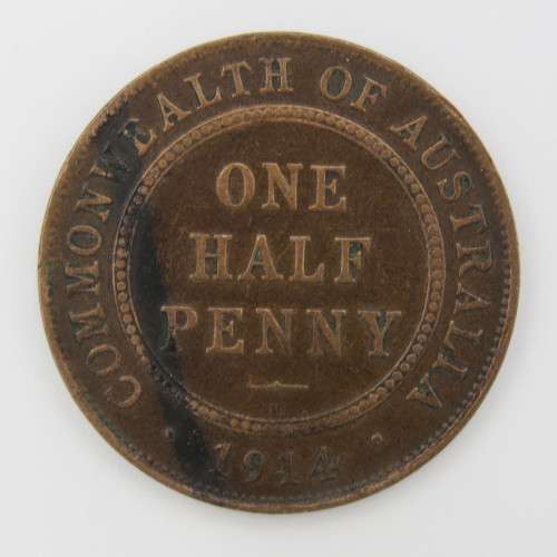 Australia 1914 H half penny VF+