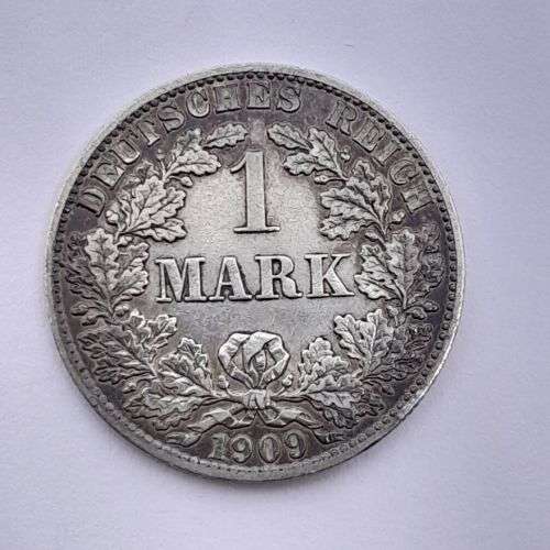 Germany 1909 A silver 1 mark XF