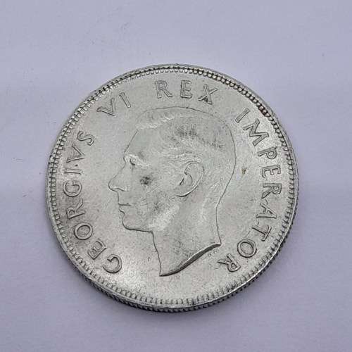South Africa 1944 half crown AU + with full lustre