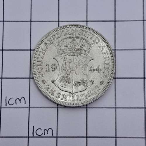 South Africa 1944 half crown AU + with full lustre