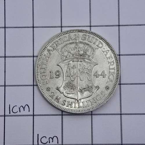South Africa 1944 half crown AU + with full lustre