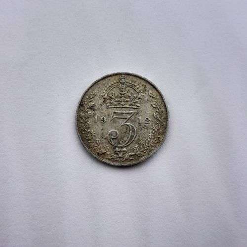 Great Britain 1912 silver 3d AU
