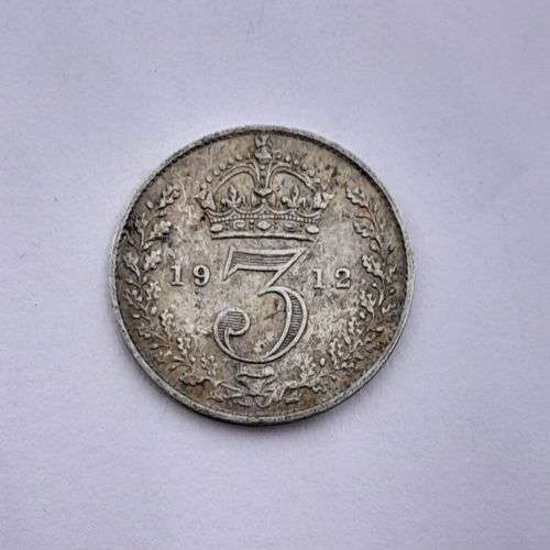 Great Britain 1912 silver 3d AU