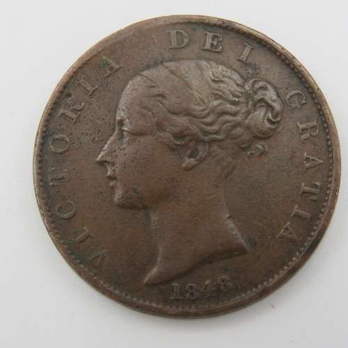 Great Britain 1848 over 1847 half penny Fine