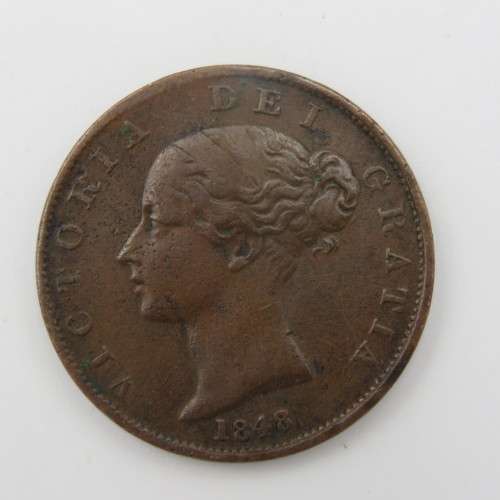 Great Britain 1848 over 1847 half penny Fine