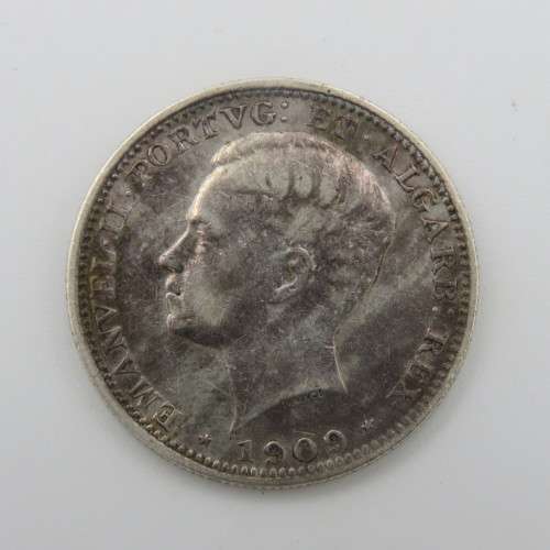 Portugal 1909 silver 200 reis