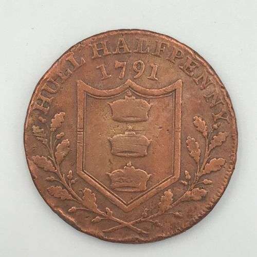 Yorkshire Hull Half Penny 1791 with edge inscription