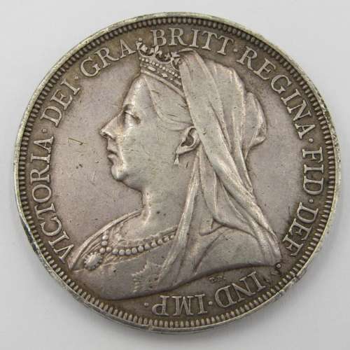 Great Britain Victoria 1896 Crown LX VF+ or better rim nick abverse