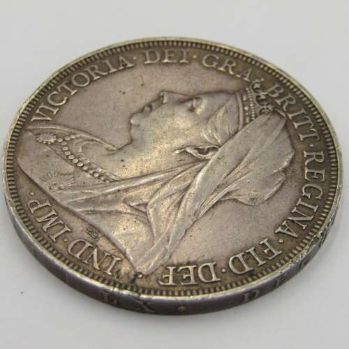 Great Britain Victoria 1896 Crown LX VF+ or better rim nick abverse