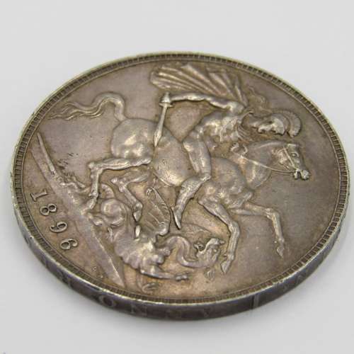 Great Britain Victoria 1896 Crown LX VF+ or better rim nick abverse