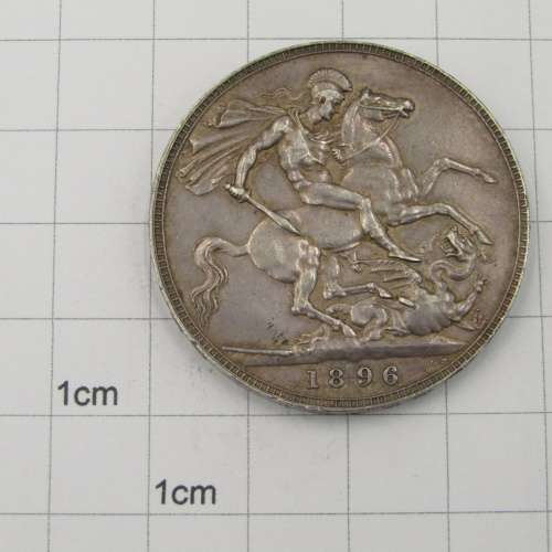 Great Britain Victoria 1896 Crown LX VF+ or better rim nick abverse