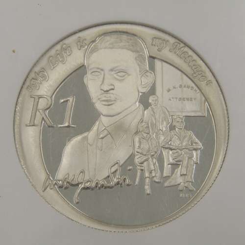 2008 RSA Mahatma Gandhi Proof silver R1 graded PF70 Ultra Cameo by NGC