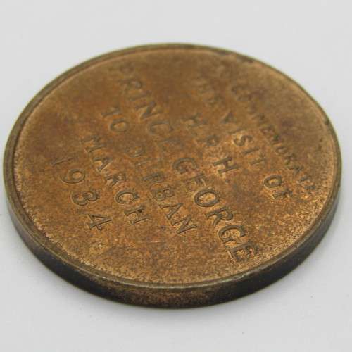 1934 King George Royal visit to Durban medallion -rare