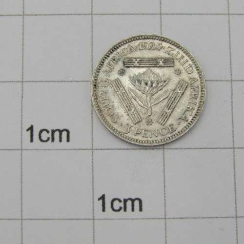 South Africa 1925 Protea 3d tickey uncirculated