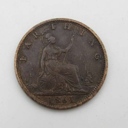 1861 Great Britain factory error coin Double strike of First 1 of 1861