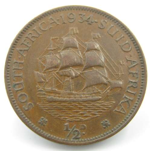 South Africa 1934 half penny XF
